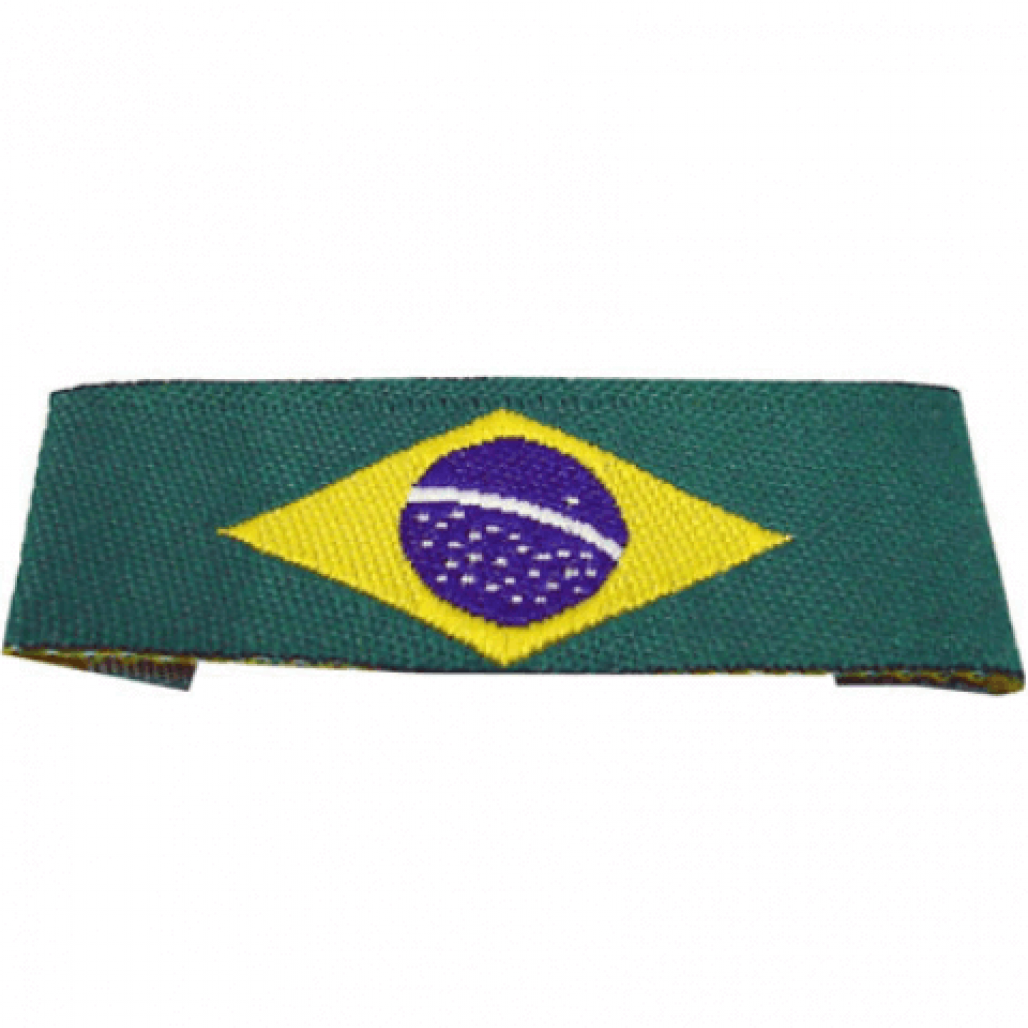 Etiqueta Bordada Bandeira do Brasil - Dobra nas Pontas - Alta Definição -  28 x 40 mm