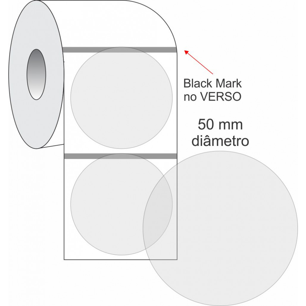 Etiquetas Adesivas BOPP Transparente, 50 mm x 1 coluna, para Impressoras  Térmicas